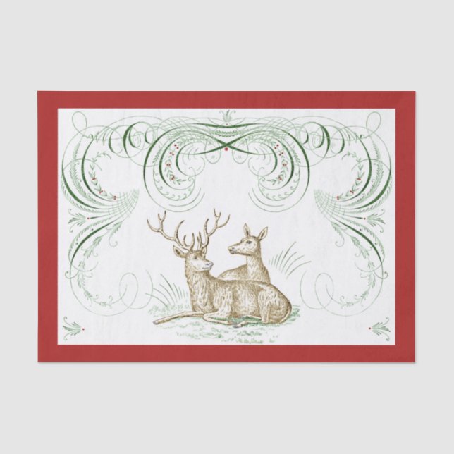 Papier Mousseline Cerf de Noël (Recto)