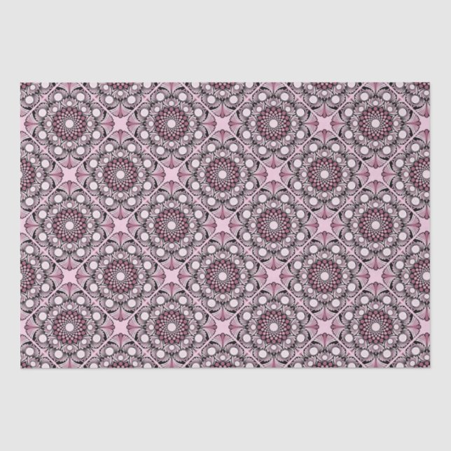 Papier Mousseline Cerise Blossom Dusky Rose Dot Mandala Diamond Carr (Recto)