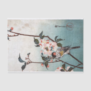Papier Mousseline Cerise Fleur & Oiseau, Hiroshige, Ukiyoe