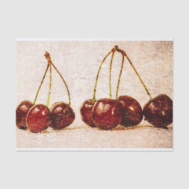 Papier Mousseline Cerises (Recto)