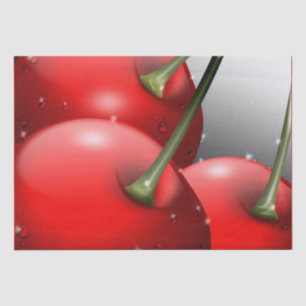 Papier Mousseline Cerises avec gouttes de ragoût