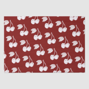 Papier Mousseline Cerisier de bois blanc sur le rouge foncé