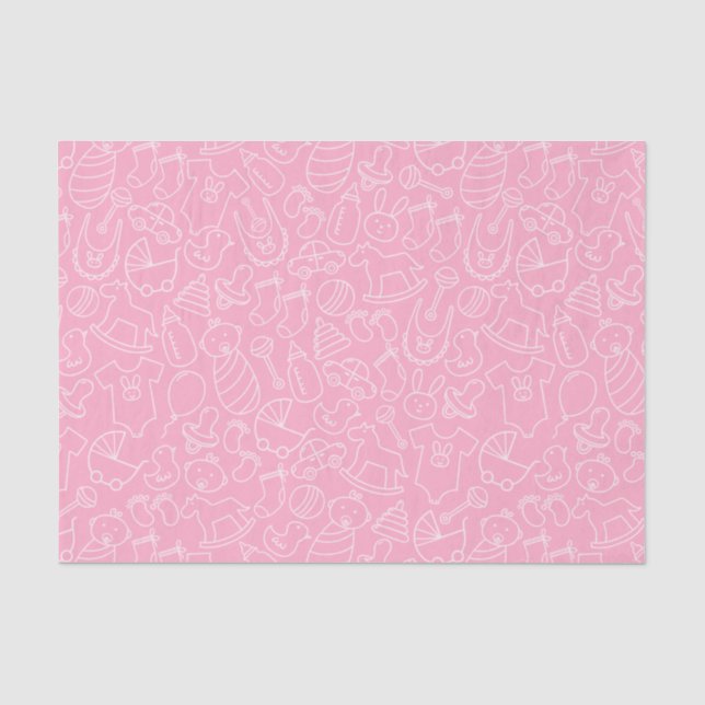 Papier Mousseline C'est un Baby shower rose fille (Recto)
