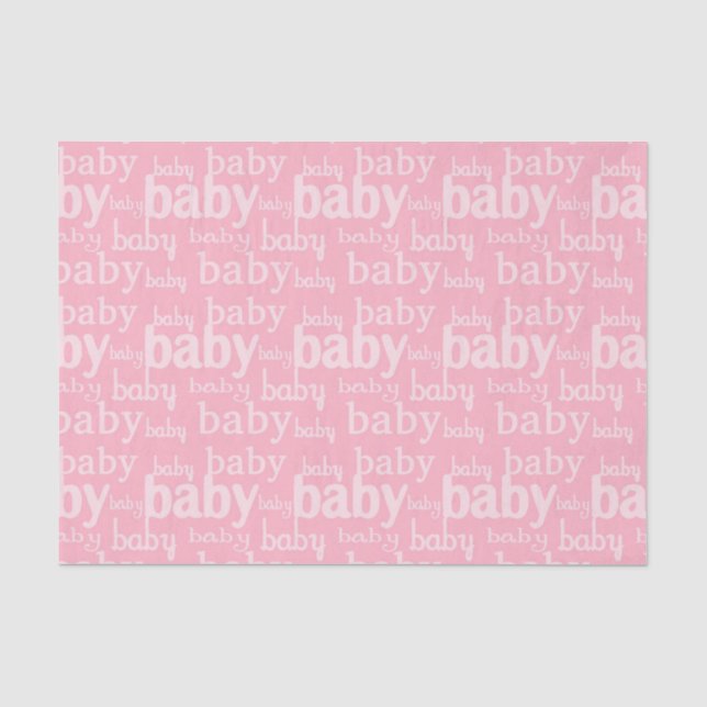 Papier Mousseline C'est une fête de Baby shower rose fille (Recto)