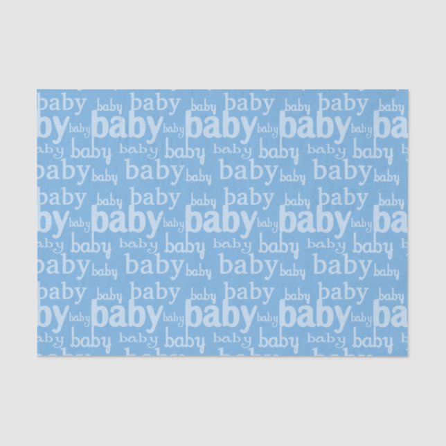 Papier Mousseline C'est une fête du Baby shower bleu garçon (Recto)
