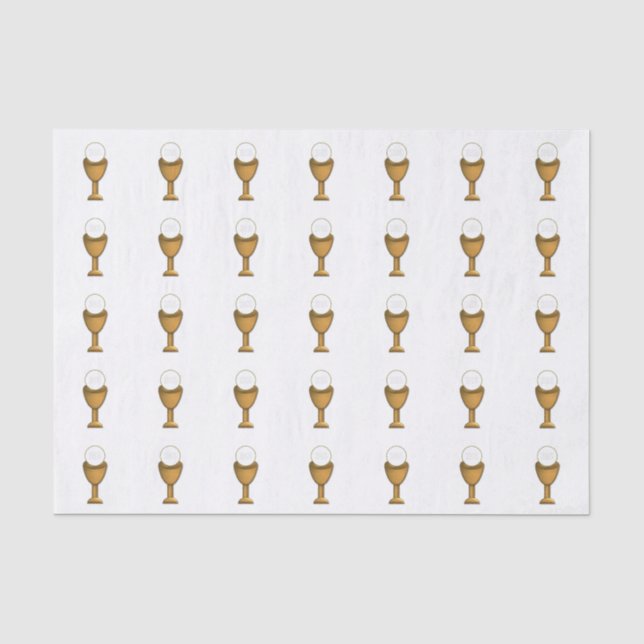 Papier Mousseline Chalice d'or et hôte - Sainte Communion (Recto)