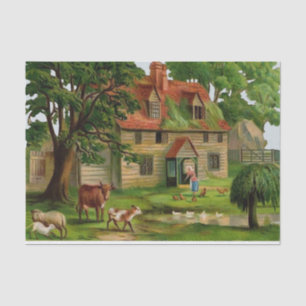 Papier Mousseline Chambre de ferme et jardin de pays