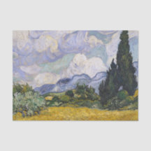 Champ blé avec Cyprès Van Gough Découpage