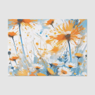 Papier Mousseline Champ de Fleur sauvage Breezy en Orange