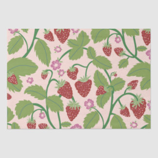 Papier Mousseline Champ de fraises sur arrière - plan crème