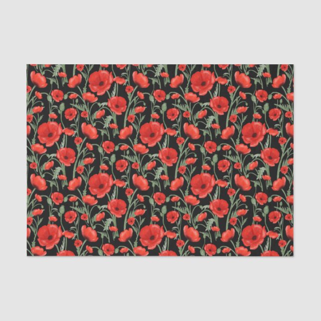 Papier Mousseline Champ Poppy (Recto)