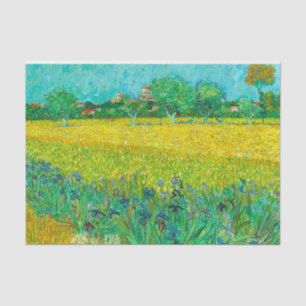 Papier Mousseline Champ Van Gogh avec Irises près d'Arles