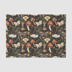Papier Mousseline Champignon d'automne et fleurs Découpage d'automne