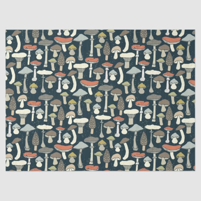 Papier Mousseline Champignons de bois Motif Rustique (Recto)