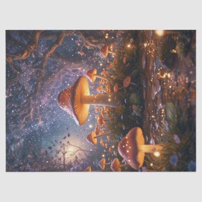 Papier Mousseline Champignons de fées enchantés (Recto)