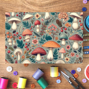 Papier Mousseline Champignons des bois Collage Découpage
