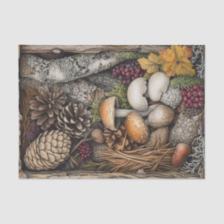Papier Mousseline Champignons Goblincore cuisine Nature Découpage