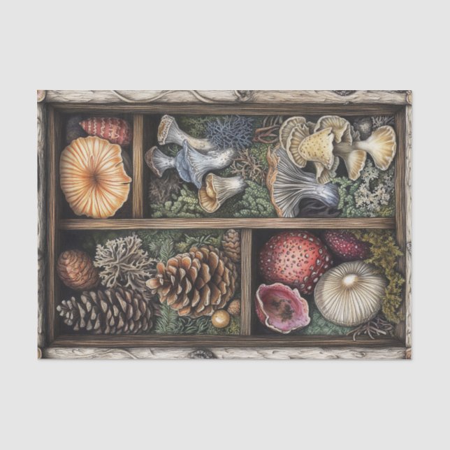 Papier Mousseline Champignons Goblincore Witchy Nature Découpage Tis (Recto)