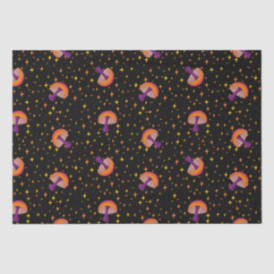 Papier Mousseline Champignons magiques d'automne_noir