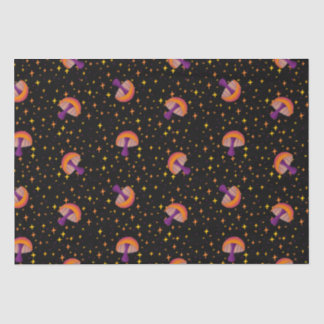 Papier Mousseline Champignons magiques d'automne_noir