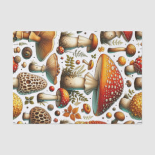 Papier Mousseline Champignons Sauvages Fantaisistes