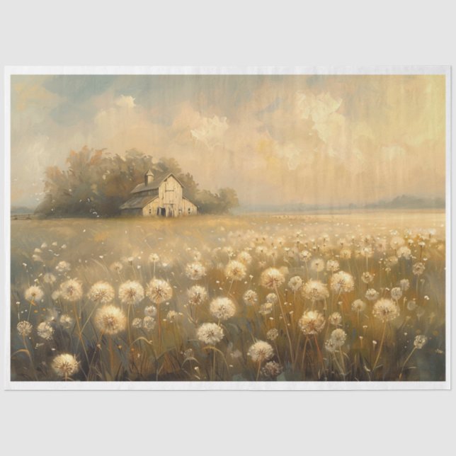 Papier Mousseline Champs de Dandelion (Recto)