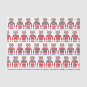 Papier Mousseline Chandail de Noël moche, mignon Amoureux des chats