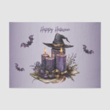 Chandelles violettes d'Halloween chauves-souris Éf