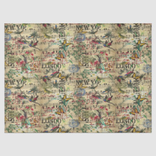 Papier Mousseline Chanson d'oiseau sauvage Ephémère Vintage