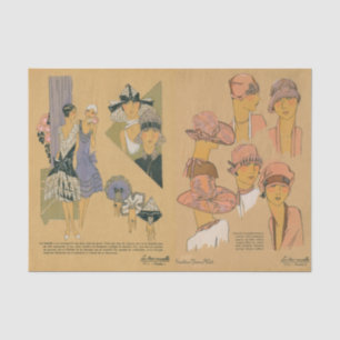Papier Mousseline Chapeaux de mode française vintage pour femmes Rob
