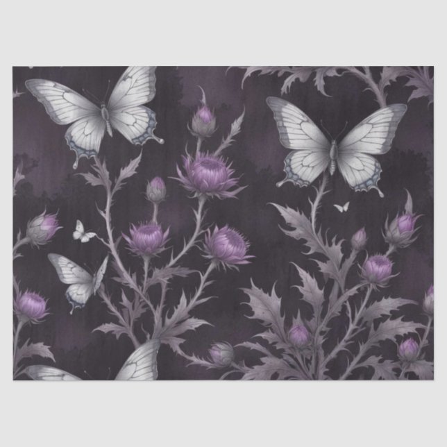 Papier Mousseline Chardons et papillons (Recto)