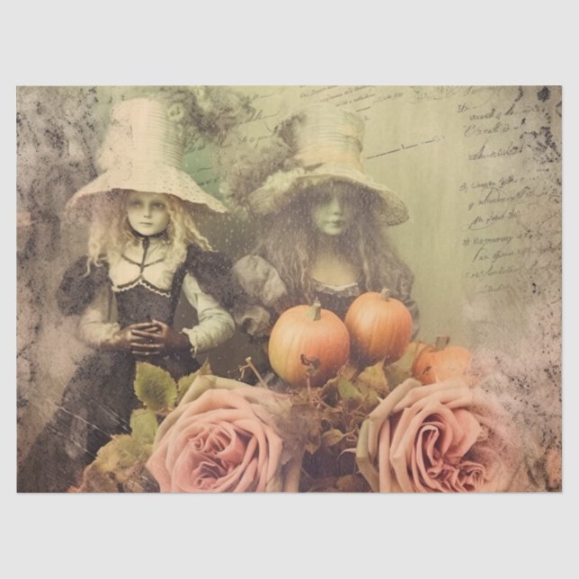 Papier Mousseline Chariot Halloween vintage (1) (Recto)