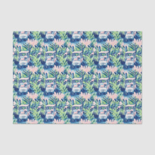 Papier Mousseline Chariots de golf Preppy Palm Beach