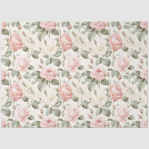 Papier Mousseline Charme de Cottage Roses Série Design 4