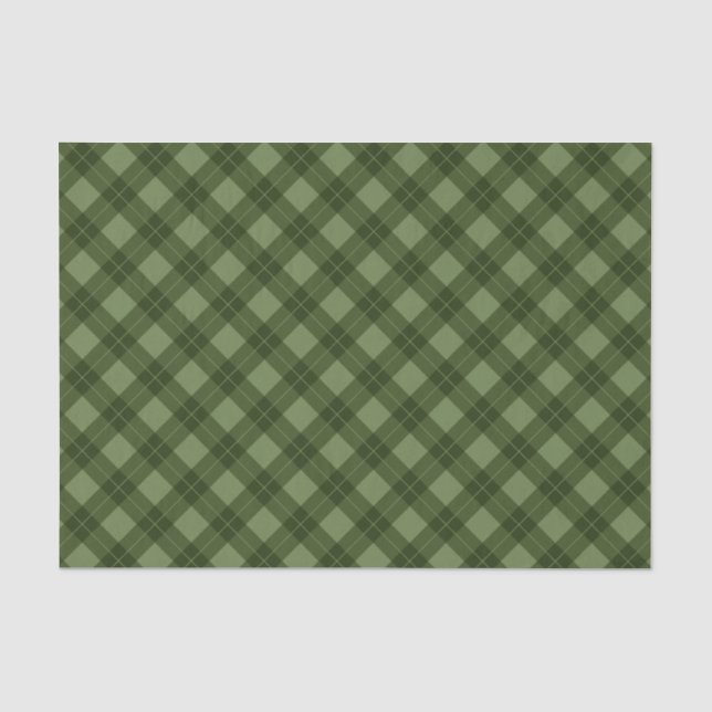 Papier Mousseline Charme du Sud | Green Plaid Holiday (Recto)