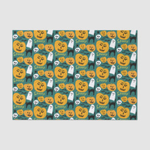 Papier Mousseline Charme Halloween Citrouilles fantôme Éffrayant