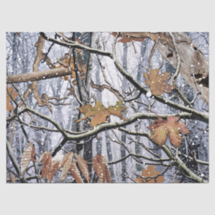 Papier Mousseline Chasse au Camouflage Motif de neige 3