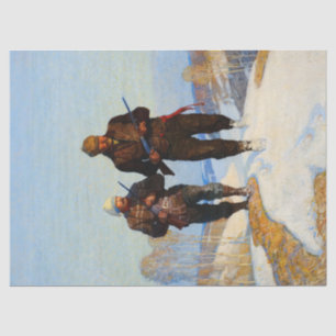 Papier Mousseline Chasseurs de cerfs par Newell Convers Wyeth