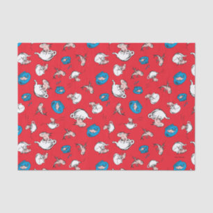 Papier Mousseline Chat Chapeauté Motif Poisson Rouge