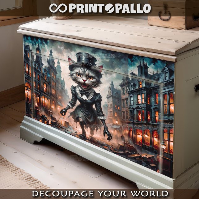 Papier Mousseline Chat de fille d'horreur courant dans la terreur Lo (Créateur téléchargé)