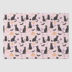 Papier Mousseline Chat d'Halloween mignonne orange