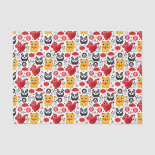 Papier Mousseline Chat, dragon, et panda chanceux de la Chine