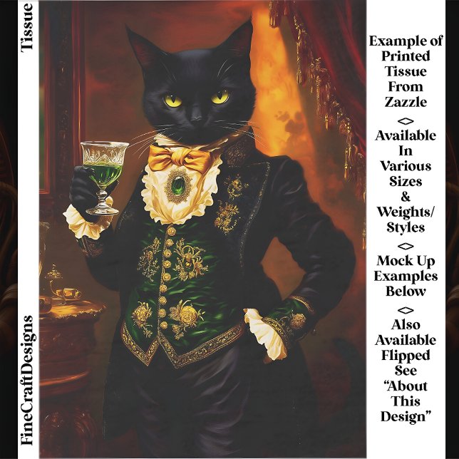 Papier Mousseline Chat gothique victorien avec Absinthe EG9L Découpa (Créateur téléchargé)