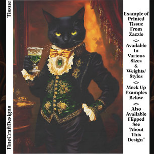 Papier Mousseline Chat gothique victorien avec découpage à l'absinth