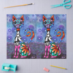 Papier Mousseline Chat Kitty Funky Découpe aux Grands Yeux Fantaisis