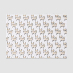 Papier Mousseline Chat longue crème Chihuahua mignonne Chien Motif