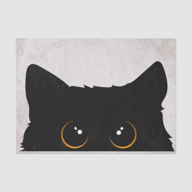 Papier Mousseline Chat noir (Recto)