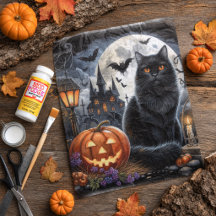 Chat noir d'Halloween découpage épouvantable