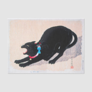 Papier Mousseline Chat noir Hissing Fine Art par Hiroaki Takahashi