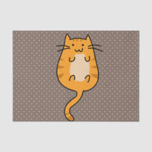 Papier Mousseline Chat orange mignon